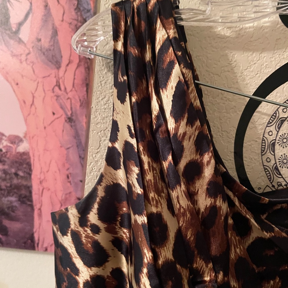 Snap Plus Size Womens zipper sides animal print cold shoulder dress size 16W pre - Picture 5 of 14